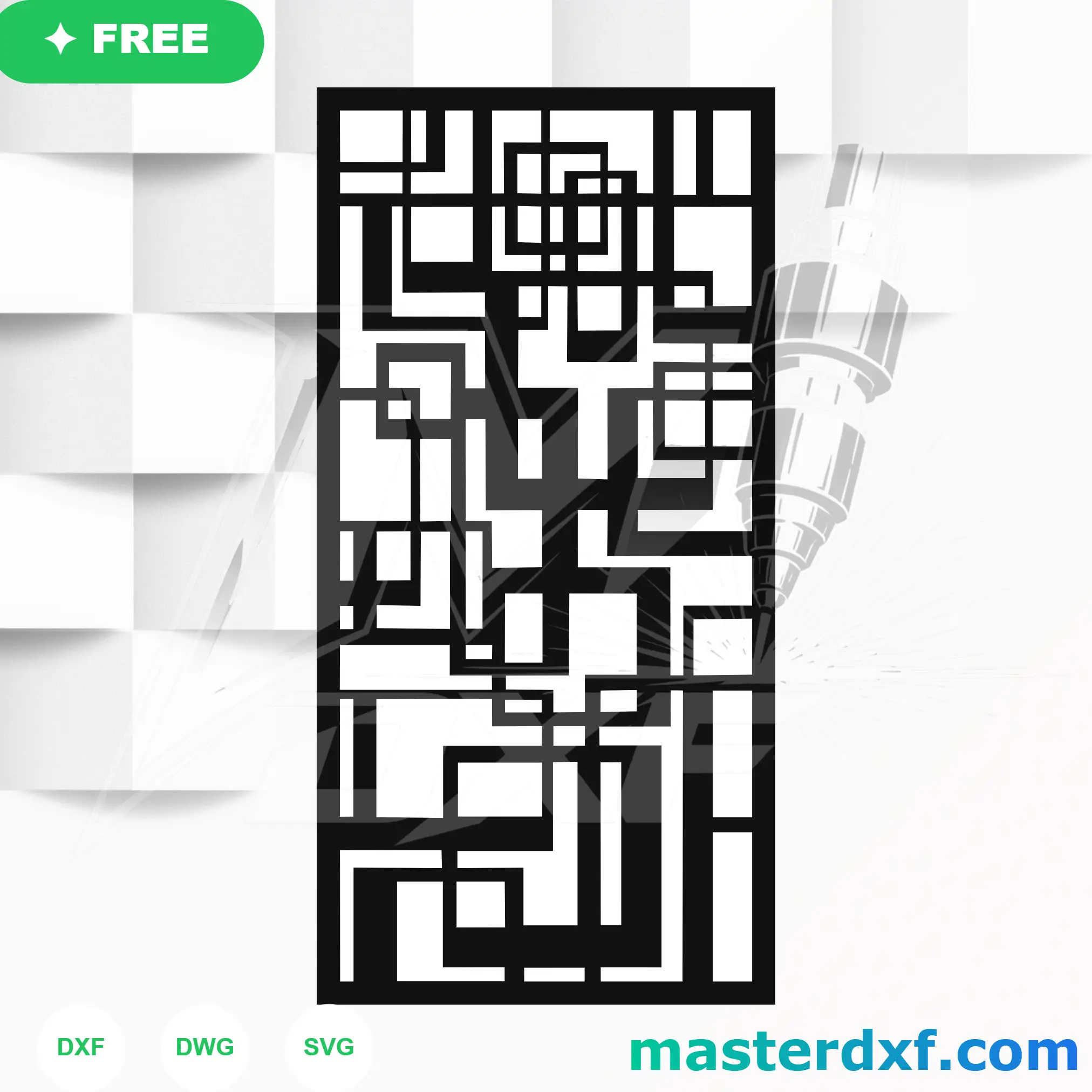 Abstract Angular Labyrinth Linear Screen Cutting File DXF File
